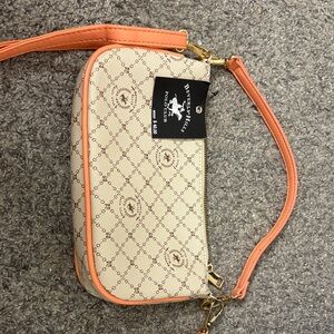 Beverly Hills Polo Club Tan and Orange Wristlet